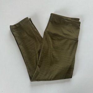 Olive Green Athletic High-Rose Capri Legging